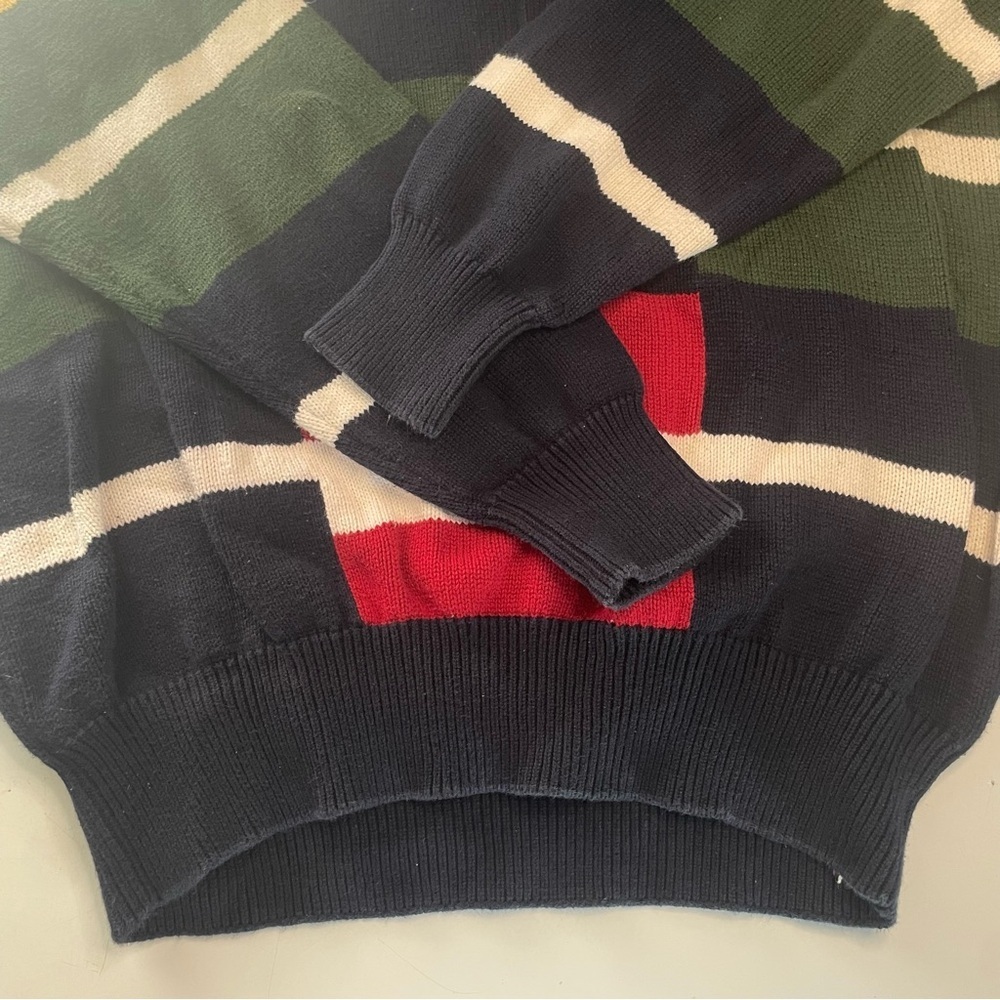 Nautica Large Men’s Retro Sweater 100% Cotton Red White Blue PRELOVED - Picture 2 of 15